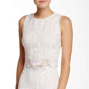 White crochet lace crop top